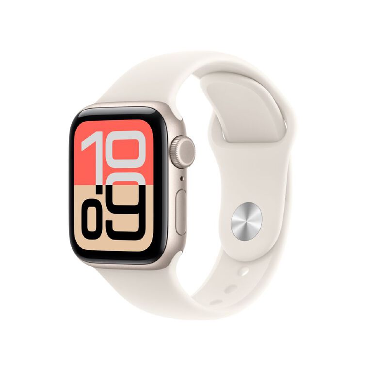 Apple Watch SE 3 Cellular 40mm Starlight Aluminium Case with Starlight Sport Band M/L, , hi-res
