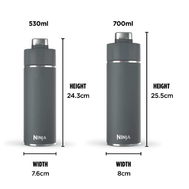 Ninja Thirsti 700ml Travel Bottle - Charcoal Gray, , hi-res
