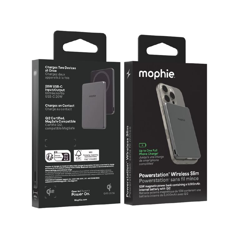 Mophie Qi2 PowerStation Wireless 5K Slim 15W Power Bank, , hi-res