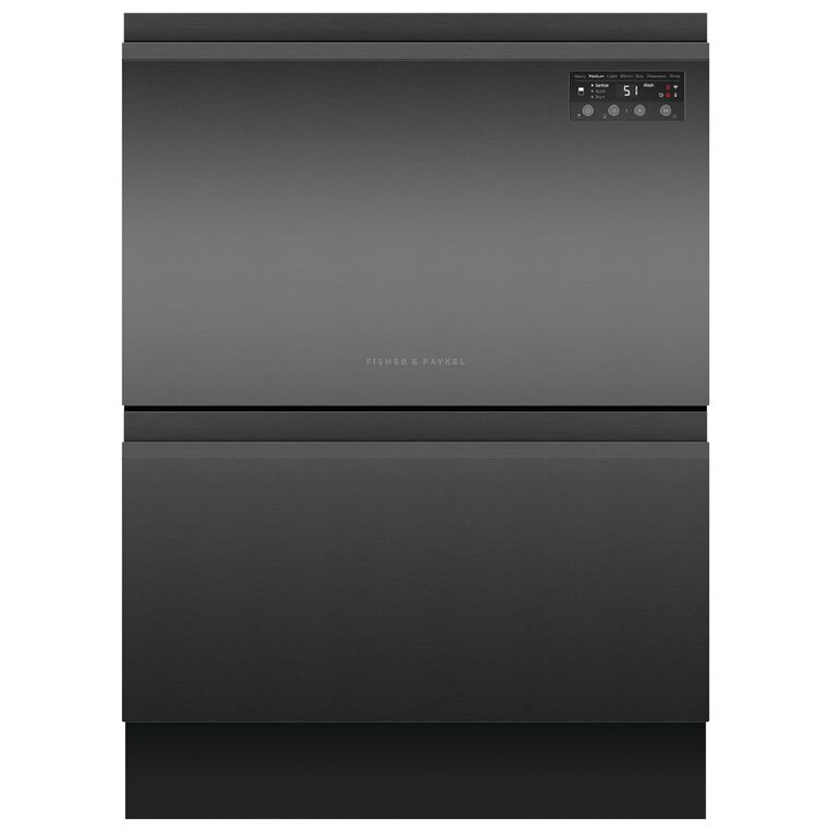 Fisher & Paykel 60cm Series 7 Double Dishdrawer - Black stainless, , hi-res