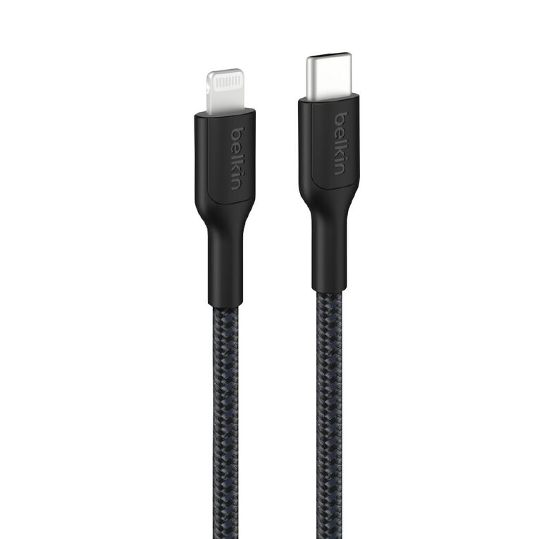 Belkin BoostCharge Pro USB-C Braided Cable with Lightning Connector 2m - Black, , hi-res