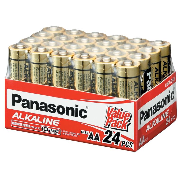 Panasonic AA Size Alkaline Batteries 24 Pack, , hi-res