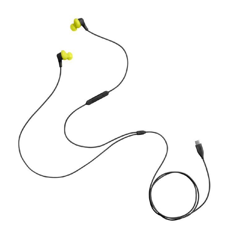 JBL Endurance Run 3C USB-C Wired Sport Headphones - Black/Lime, , hi-res