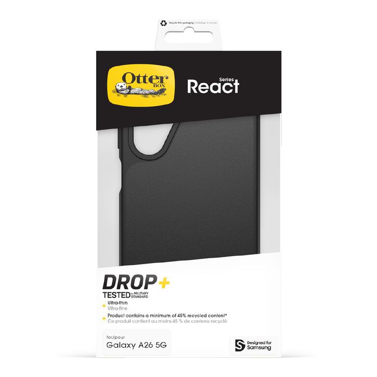 OtterBox React Case for Samsung Galaxy A26 - Black, , hi-res