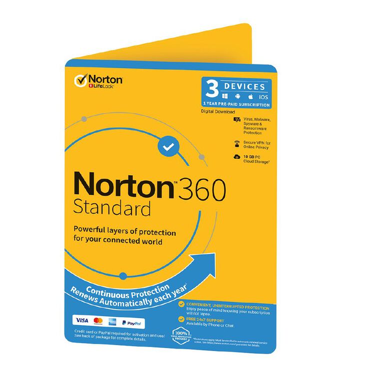 Norton 360 Standard 10GB 3 Device 12 Months Disc - Noel Leeming