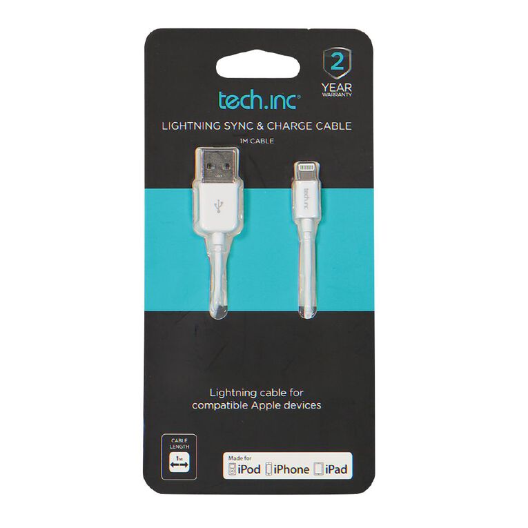 Tech.Inc Lightning Cable 1m White, , hi-res