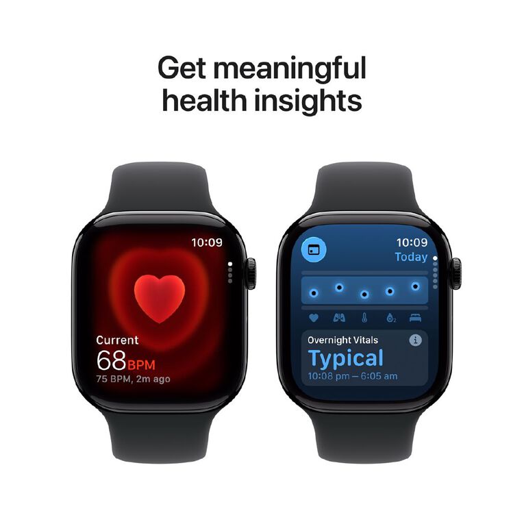Apple Watch Series 11 GPS 46mm Jet Black Aluminium Case with Black Sport Band M/L, , hi-res