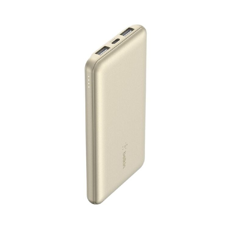 Belkin 10K USB-A and USB-C 15W Power Bank - Gold, , hi-res