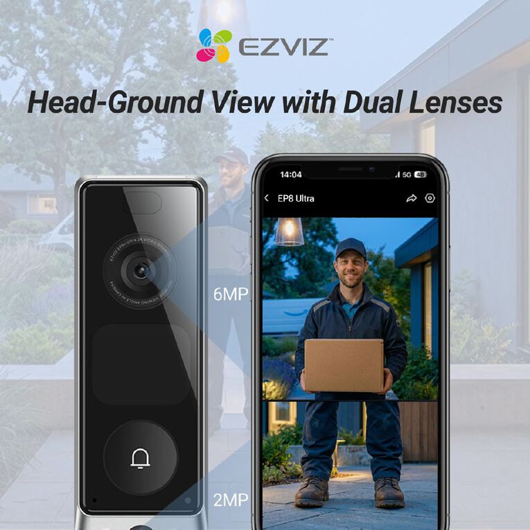 EZVIZ EP8 Ultra Dual Camera Video Doorbell With Chime, , hi-res