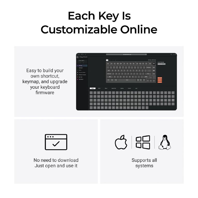 Keychron Q1 Max QMK/VIA Wireless Custom Mechanical Keyboard, Fully Assembled Knob, Gateron Jupiter Banana Switch - Shell White, , hi-res