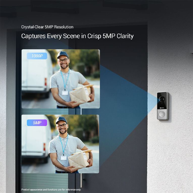 EZVIZ HP8 Video Doorbell with Chime and 16GB SD Card, , hi-res