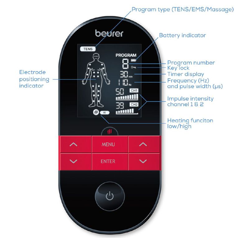 Beurer EM59 Digital TENS/EMS device with heat function, , hi-res