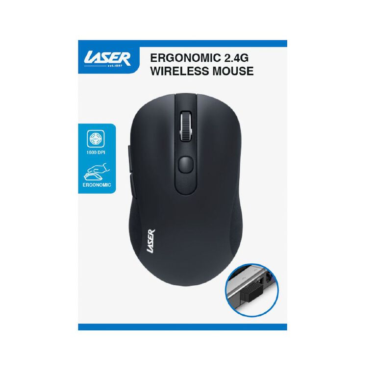 Laser Ergonomic Wireless Mouse for PC and Mac, , hi-res