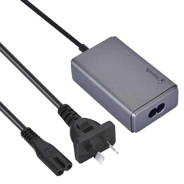 Bonelk Long-Life 65W PD GaN Desktop Charger, in-built USB-C Cable 1.5m - Space Grey, , hi-res
