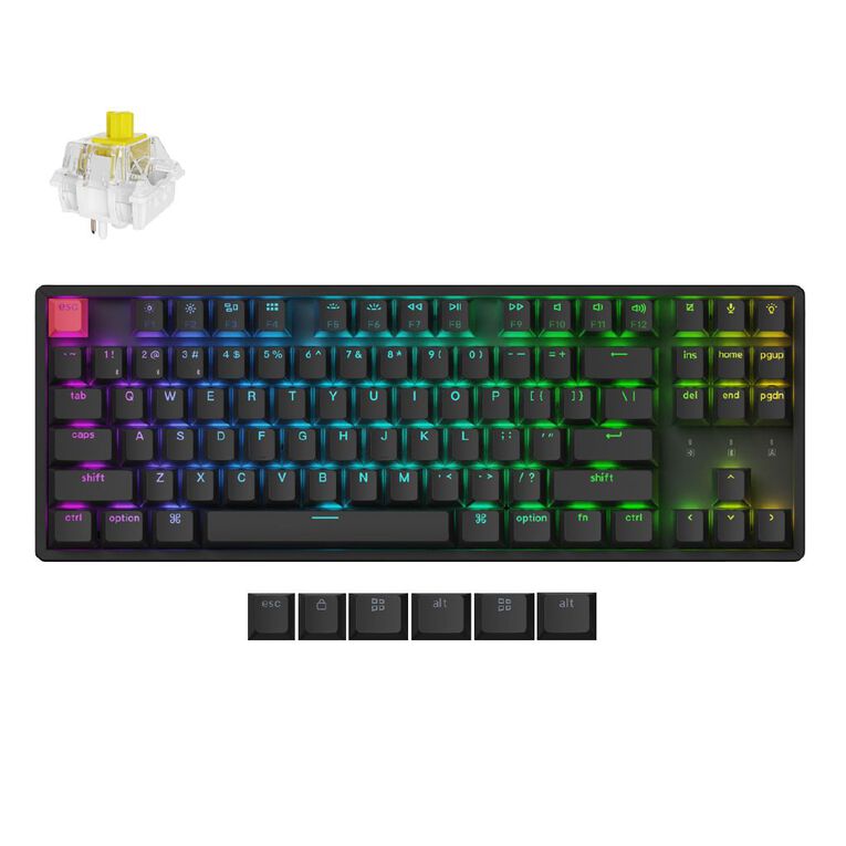 Keychron K8 QMK Wireless Mechanical Keyboard (Version 2), RGB Backlight Aluminum Frame (Hot-Swappable) - Banana Super Switch, , hi-res