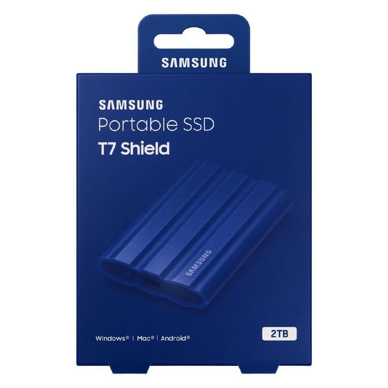 Samsung 2TB T7 Shield Portable SSD - Blue, , hi-res