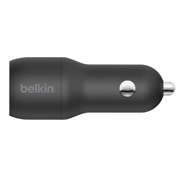 Belkin Dual USB-A Car Charger 24W Includes USB-C Cable, , hi-res