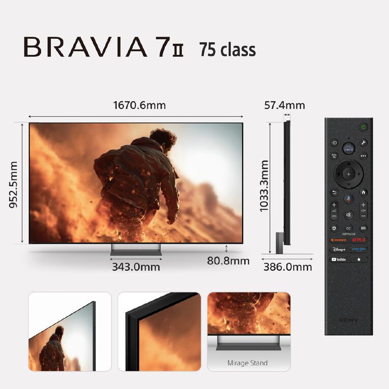Sony 75" BRAVIA 7 II 4K True-RGB Google TV, , hi-res