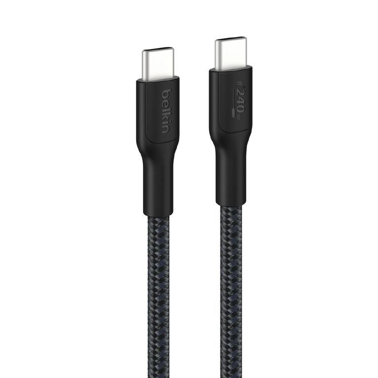 Belkin BoostCharge Pro USB-C to USB-C Braided PCR Cable 240W 2.0, 3m - Black, , hi-res