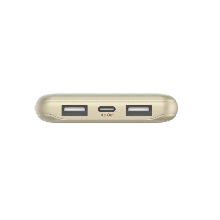 Belkin 10K USB-A and USB-C 15W Power Bank - Gold, , hi-res