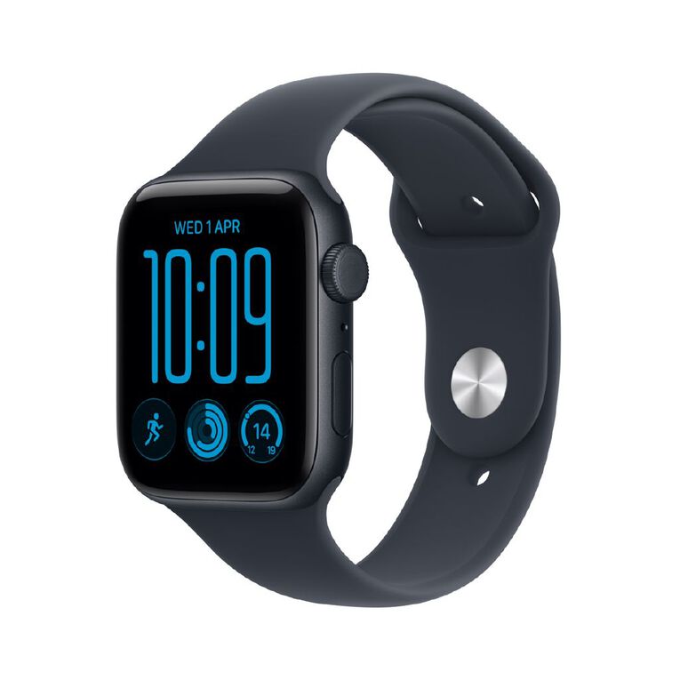 Apple Watch SE 3 Cellular 44mm Midnight Aluminium Case with Navy Blue Sport Band M/L, , hi-res