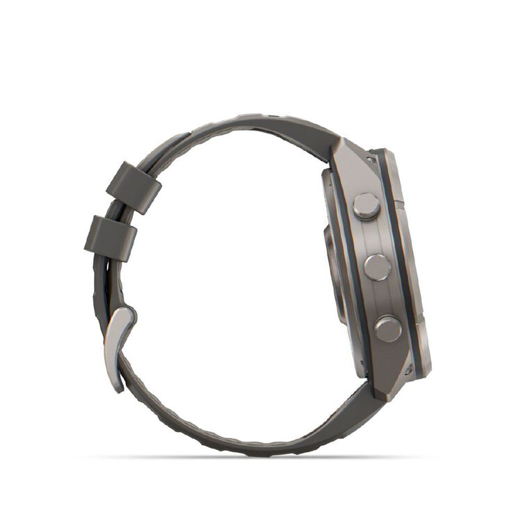 Garmin Fenix 9 Pro 51mm Solar - Titanium With Pebble Grey Silicone Band, , hi-res