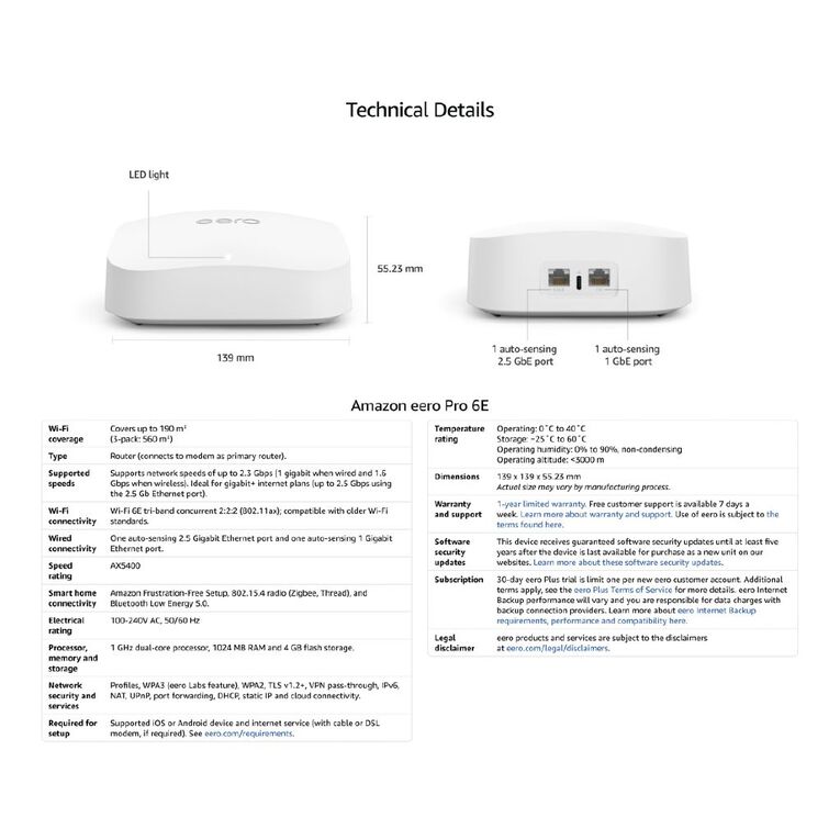 Amazon eero Pro 6E Tri-Band Mesh Wi-Fi 6E Router - 3 Pack, , hi-res