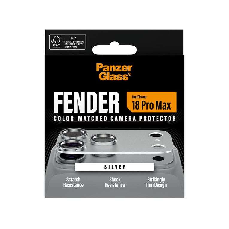 PanzerGlass Fender Camera Lens Protector for iPhone 18 Pro Max - Silver, , hi-res