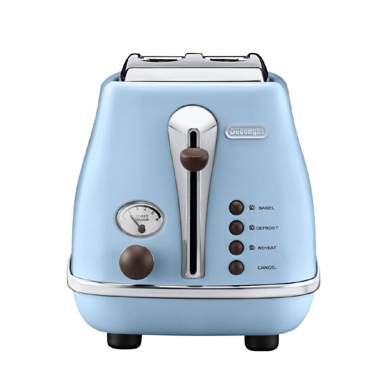 Delonghi Icona Vintage Kettle & 2 Slice Toaster Breakfast Pack Blue, , hi-res