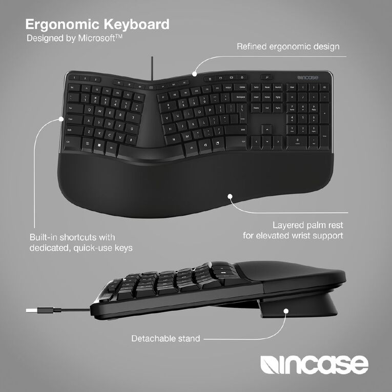 Incase (Designed by Microsoft) Ergonomic Keyboard, , hi-res