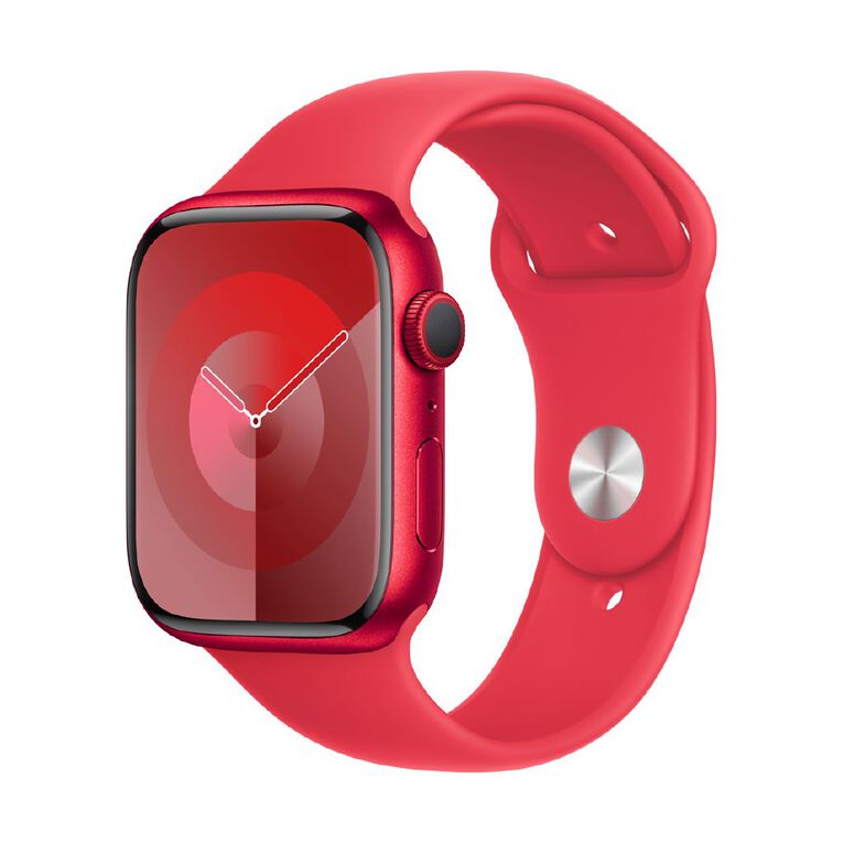 Apple Watch S9 GPS 45mm (PRODUCT)RED Aluminium Case with (PRODUCT)RED Sport Band - S/M, , hi-res