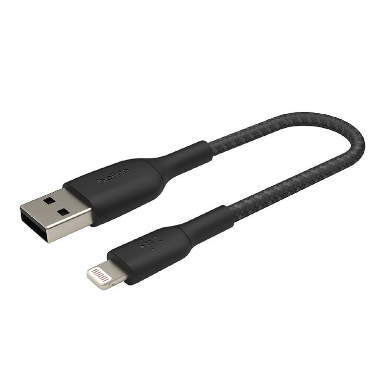 Belkin Braided Lightning Cable 15cm Black Noel Leeming