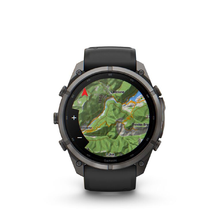 Garmin Fenix 9 Pro 51mm AMOLED - Carbon Grey DLC Titanium With Black/Pebble Grey Silicone Band, , hi-res