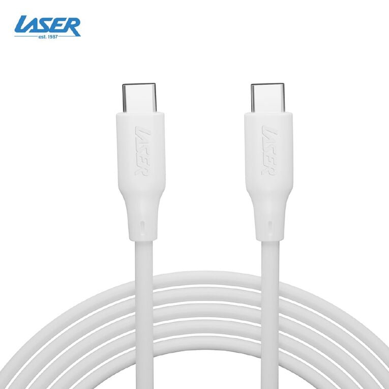 Laser 60W USB-C to USB-C Cable (2 Pack) 1m - White, , hi-res