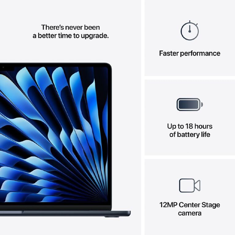 Apple MacBook Air 15-inch with M4 Chip 16GB/256GB 10 Core CPU 10 Core GPU - Midnight, , hi-res
