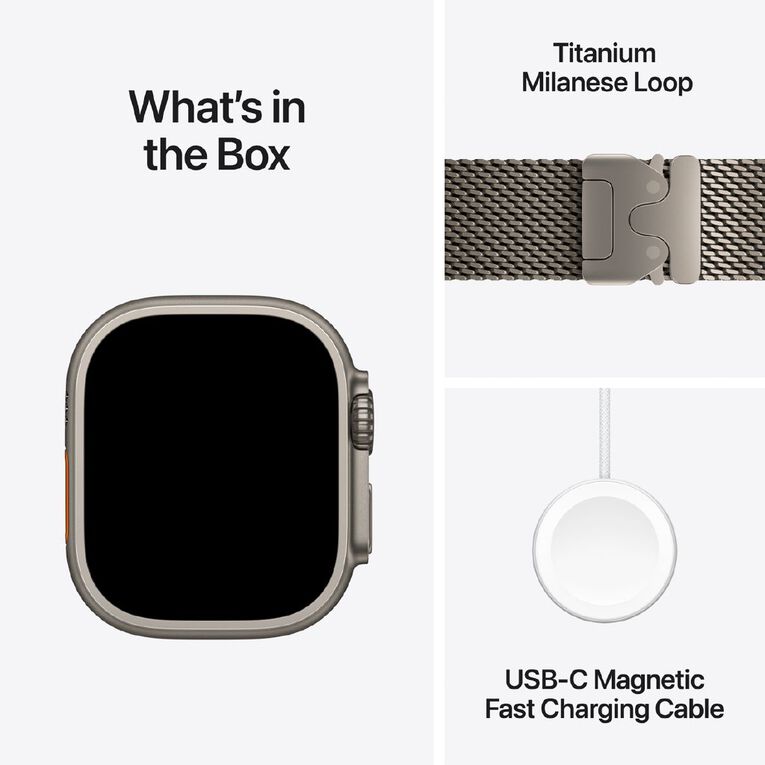 Apple Watch Ultra 4 Cellular 49mm Natural Titanium Case with Natural Milanese Loop L, , hi-res