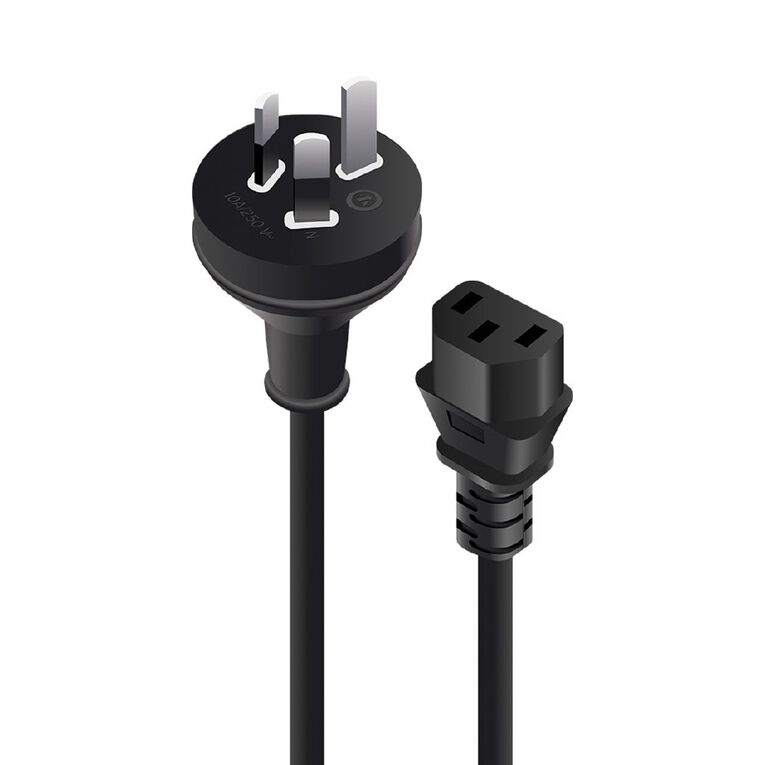 Alogic AUS 3 Pin Plug (Male) to IEC C13 (Female) Power Cable, 2m, , hi-res