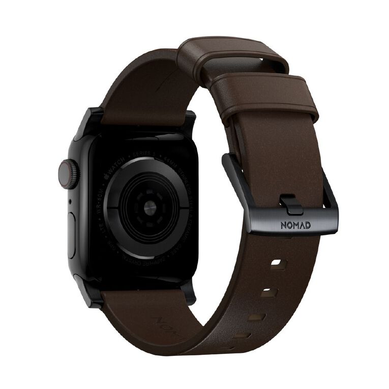 Nomad Modern Band for Apple Watch (42 / 44-46 / 49mm / ULTRA) - Rustic Brown Horween / Black Hardware, , hi-res