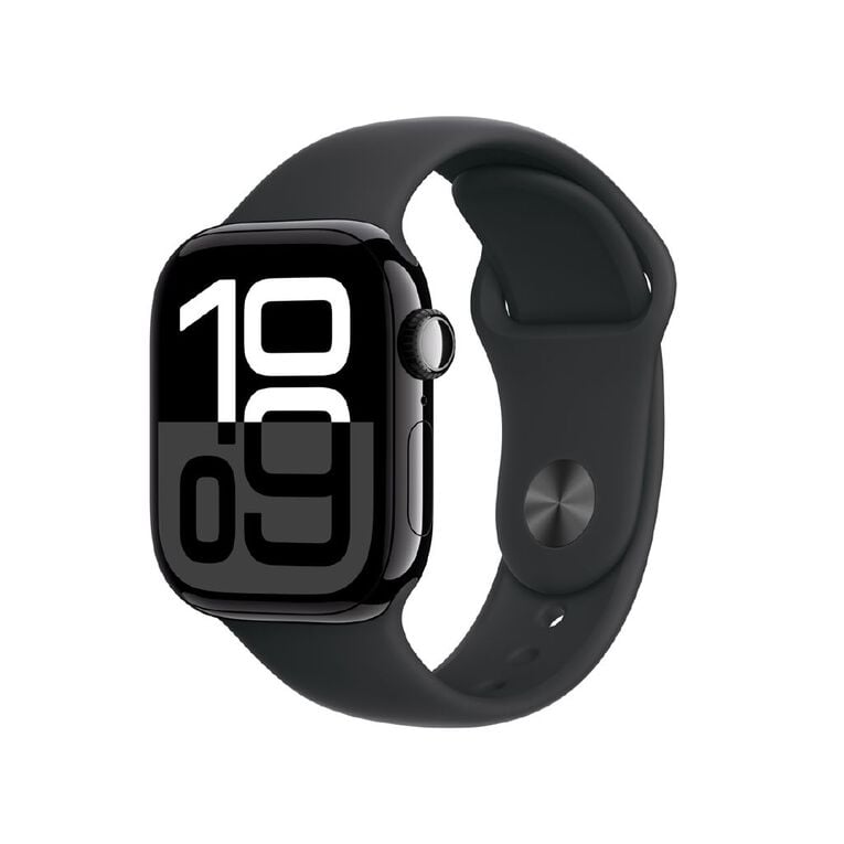 Apple Watch Series 10 GPS 42mm Jet Black Aluminium Case with Black Sport Band S/M, , hi-res