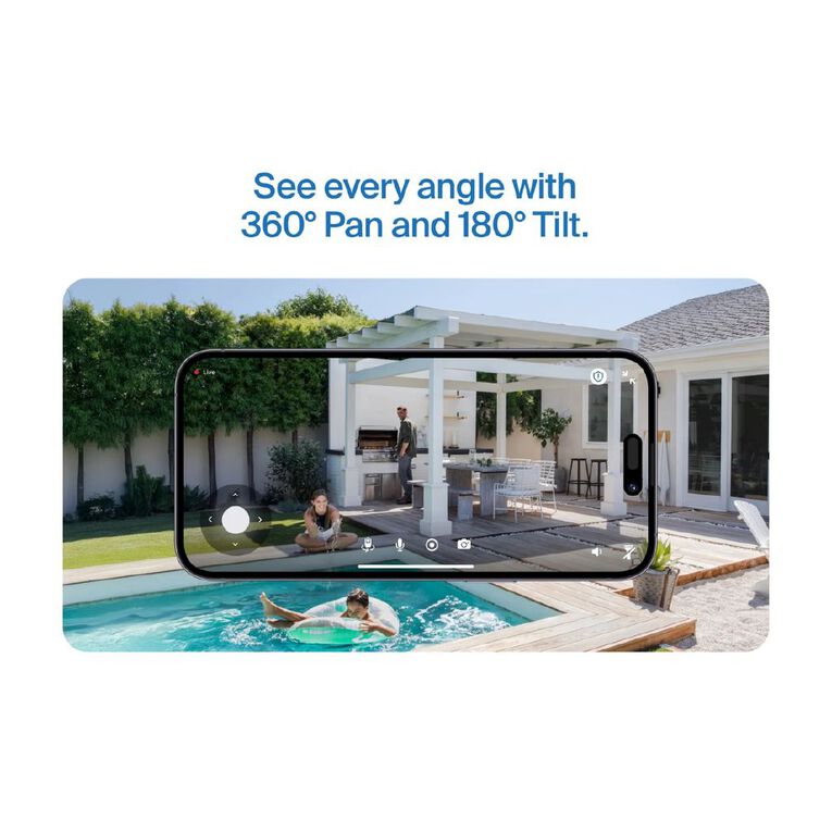 Arlo Essential Pan Tilt Outdoor Security Camera Plug-in 2K, , hi-res