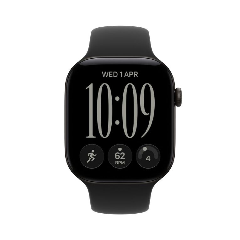 Apple Watch Series 12 Cellular 46mm Black Aluminium Case with Black Sport Band S/M, , hi-res