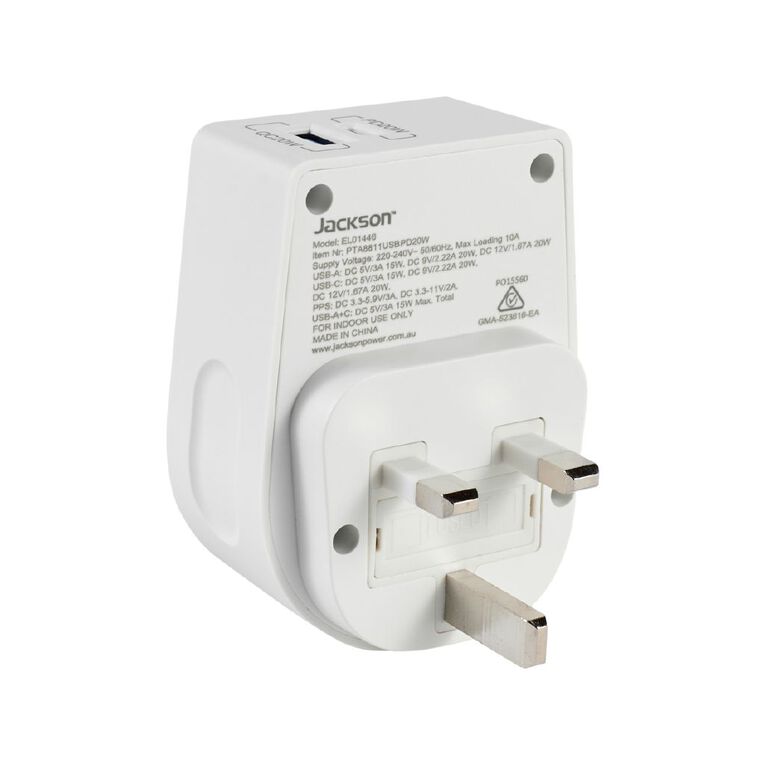 Jackson Rapid Charge PD20W USB-C & USB-A Outbound Travel Adaptor for UK & HK, , hi-res