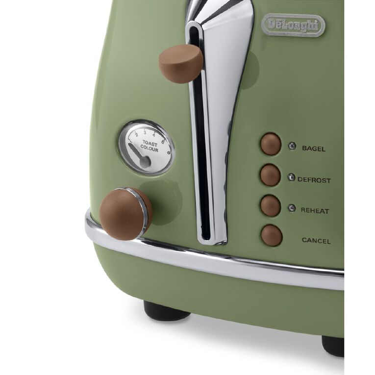 Delonghi Icona Vintage Kettle & 2 Slice Toaster Breakfast Pack Green, , hi-res