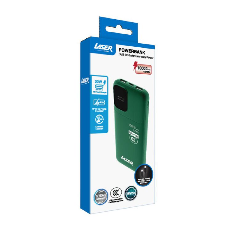 Laser 10K LiFePO4 CCC Power Bank - Deep Green, , hi-res
