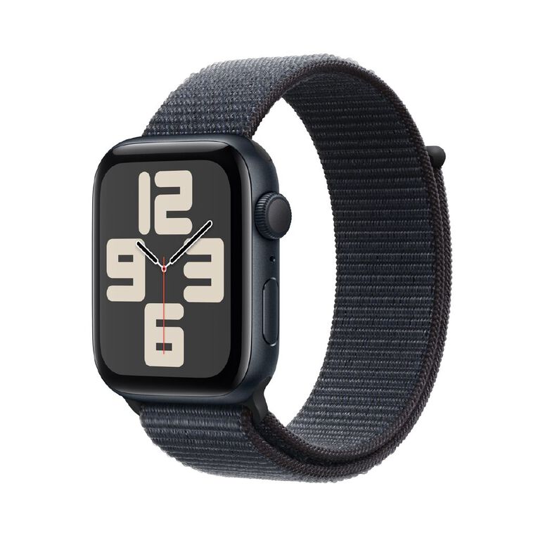 Apple Watch SE GPS 44mm Midnight Aluminium Case with Ink Sport Loop, , hi-res