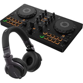 AlphaTheta DDJ-FLX2 Controller & Pioneer DJ HDJ-CUE1 Headphone Bundle