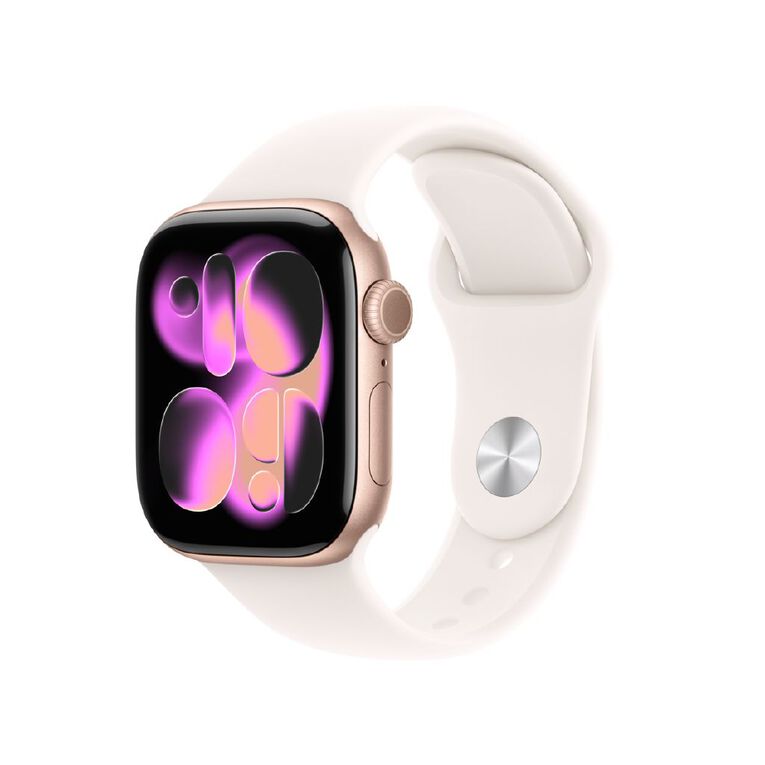 Apple Watch Series 11 GPS 42mm Rose Gold Aluminium Case with Light Blush Sport Band S/M, , hi-res
