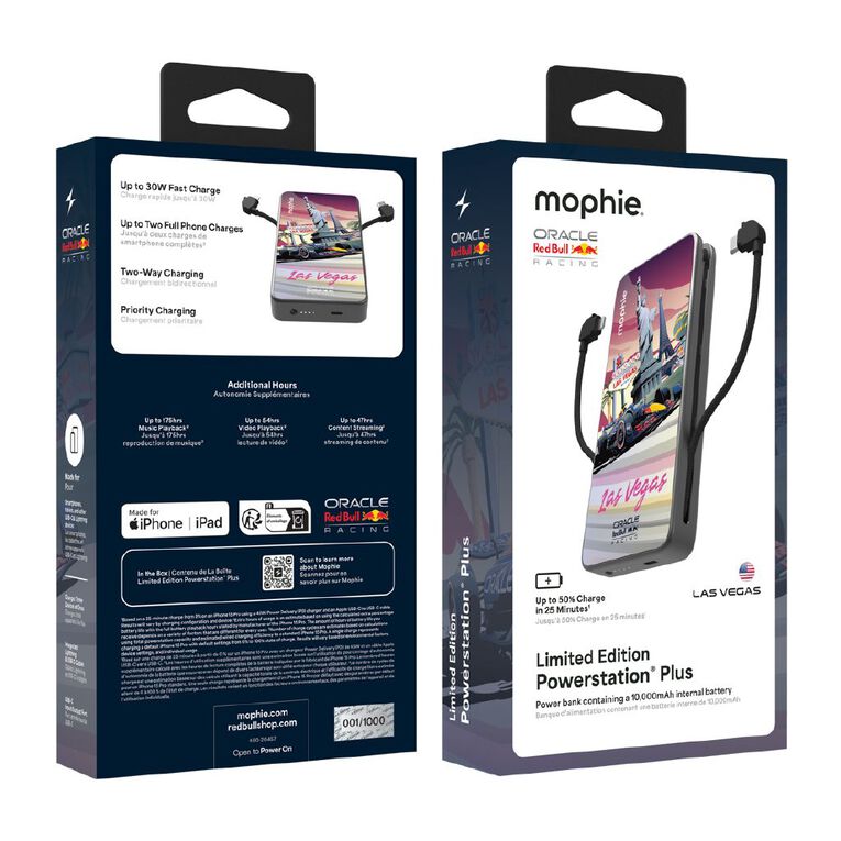 Mophie Powerstation Plus Limited Edition Oracle Red Bull Racing 10K Power Bank - Las Vegas Edition, , hi-res