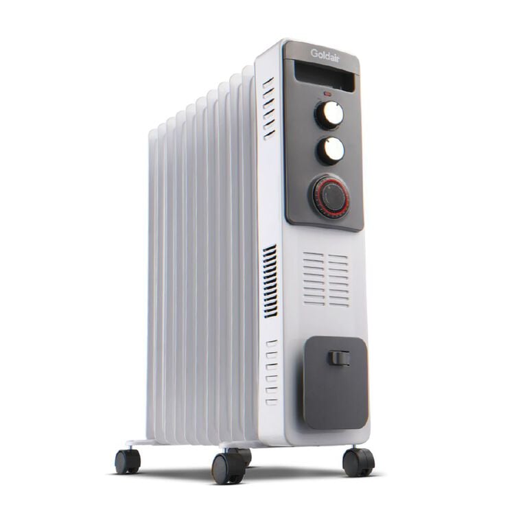 Goldair 2400W 11 Fin Oil Column Heater with Timer & Turbo Fan, , hi-res