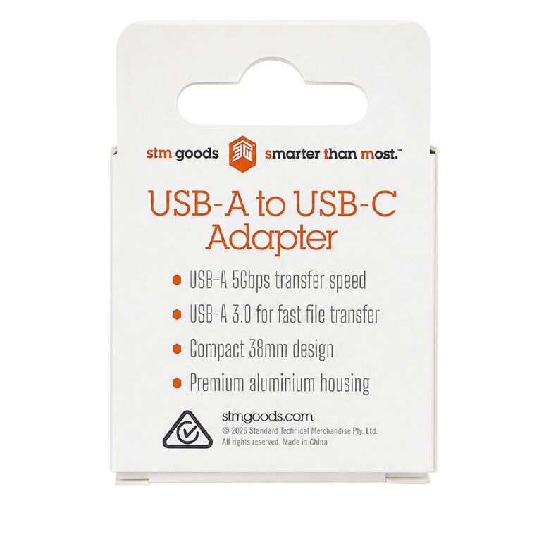 STM USB-A (Male) to USB-C (Female) Adapter - Black, , hi-res